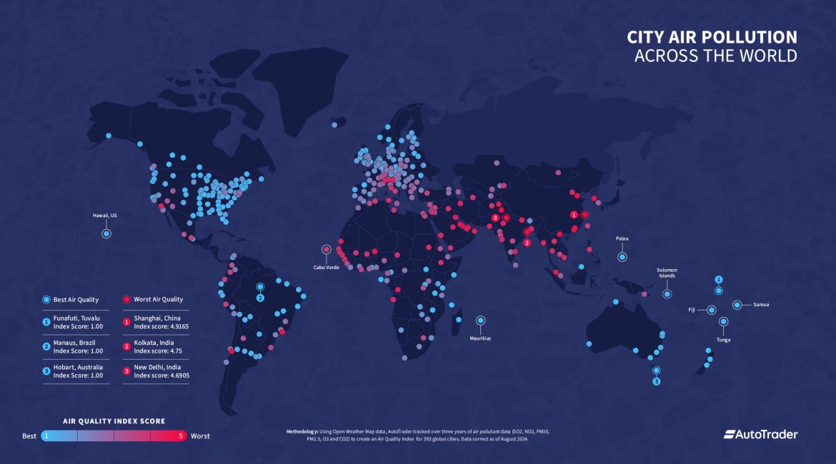 A new report reveals the top and bottom locations for air quality in 2021.