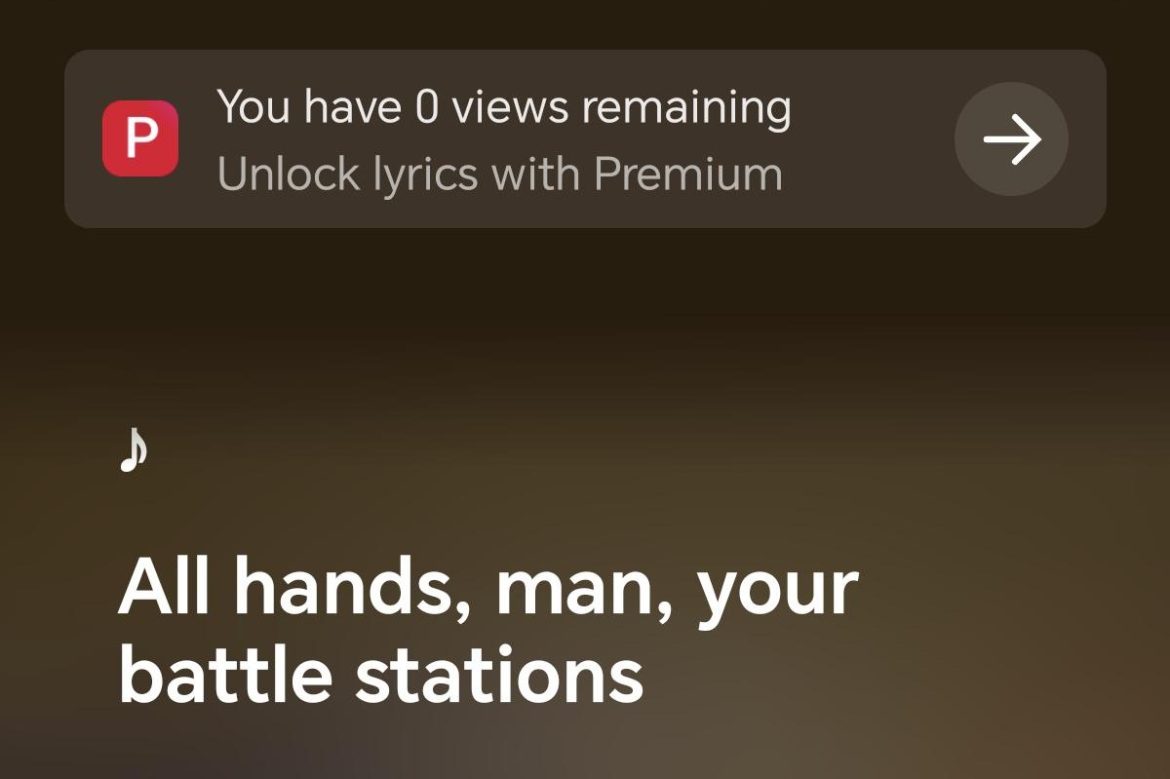 YouTube Music begins placing lyrics behind a subscription barrier